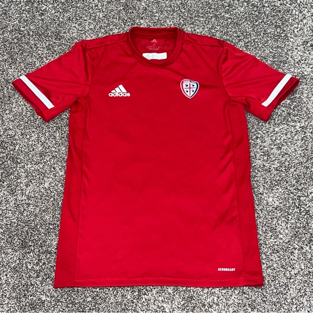 Cagliari Calcio Adidas Mens Red Short Sleeve Training Top Football Sportswear